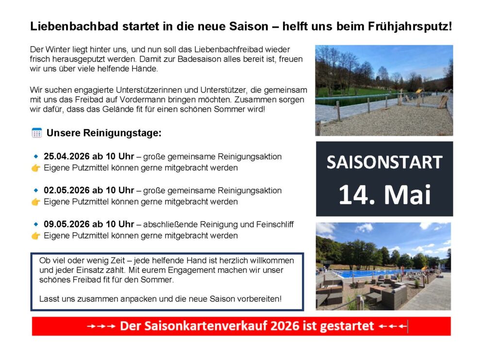 Was zum Lesen: Das Schwimmbad erwacht